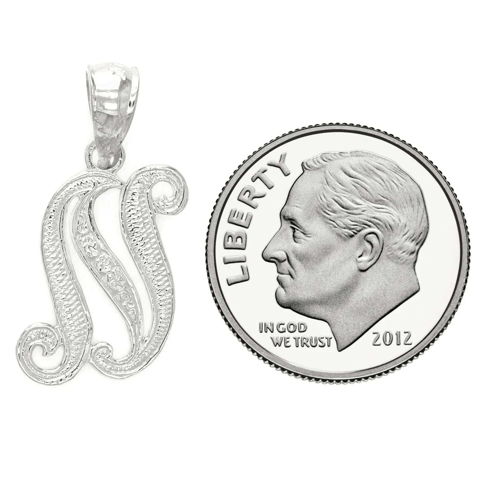 14k Yellow or White Gold Initial Letter N Alphabet A-Z Charm Pendant - Jewelry Store by Erik Rayo