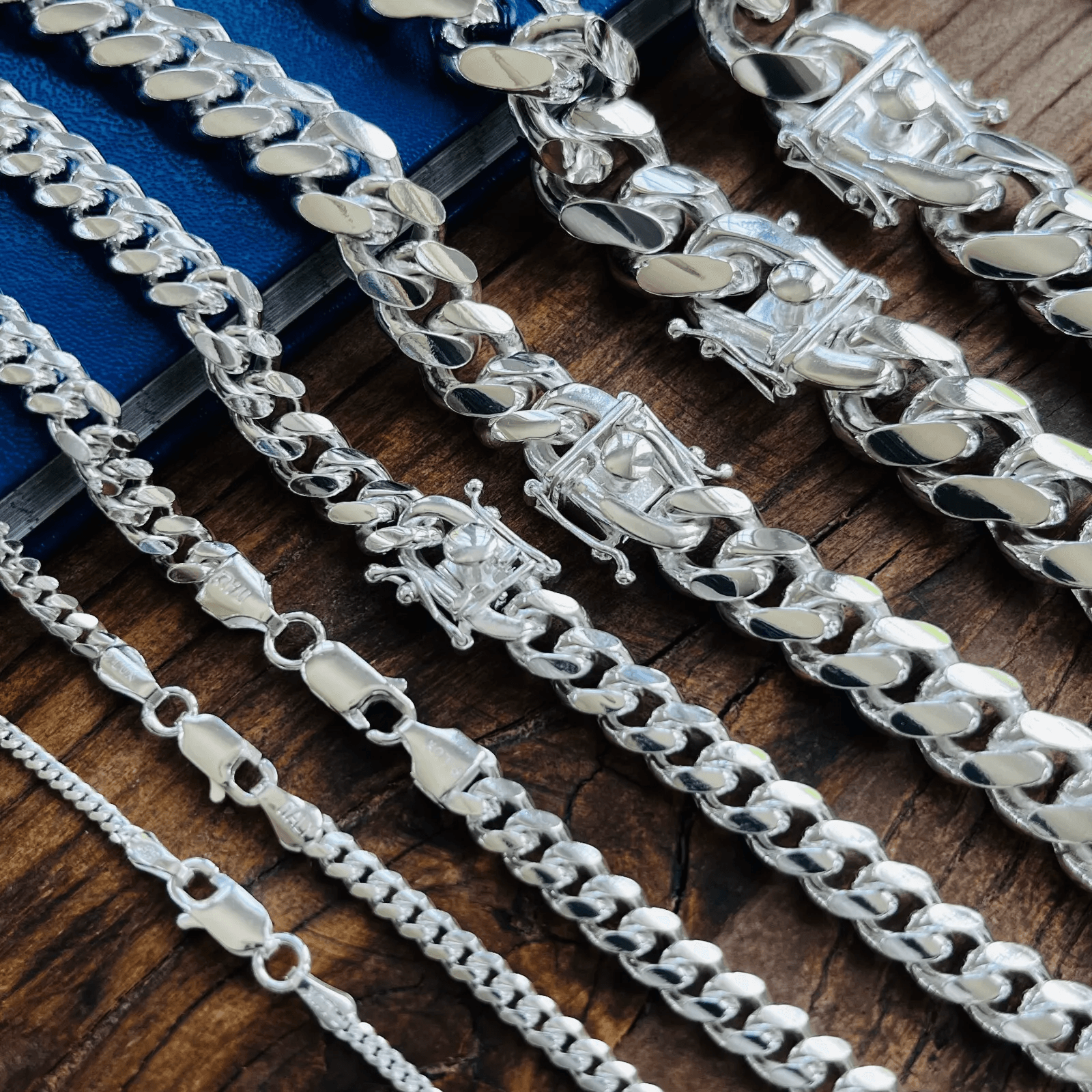 925 Silver Miami Cuban Chains for Men and Women Real Solid Italian 925 Sterling Silver Necklaces - Jewelry Store by Erik Rayo