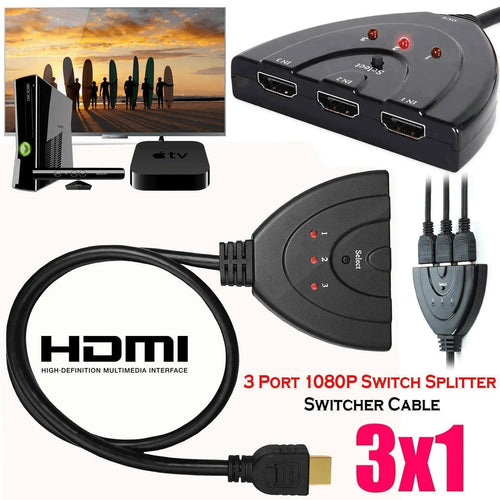 3 Port HDMI Splitter Cable 1080P Switch Switcher HUB Adapter for HDTV PS4 Xbox - Jewelry Store by Erik Rayo