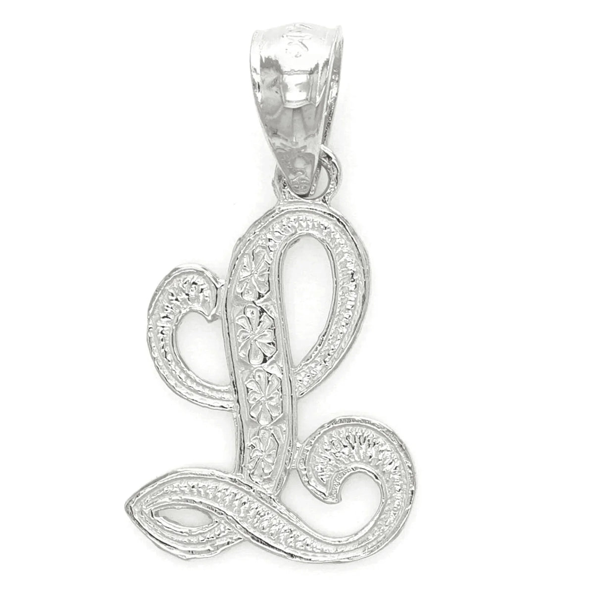 14k Yellow or White Gold Initial Letter L Alphabet A-Z Charm Pendant - Jewelry Store by Erik Rayo