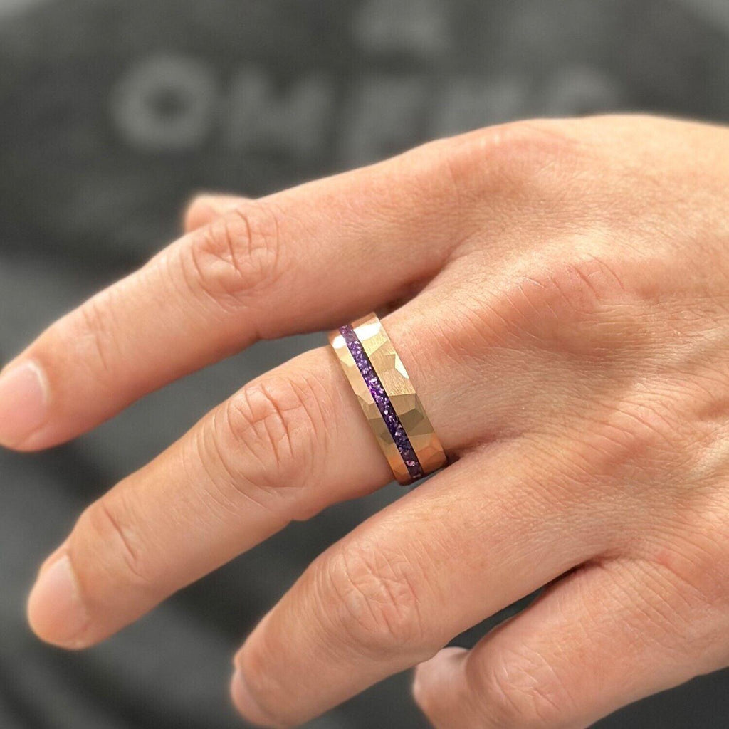 Men's Wedding Band Rings | Wedding Rings for Men & Women | Purple Amethyst Rings - Jewelry Store by Erik Rayo