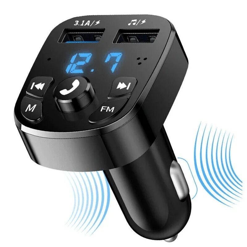 Wireless Car Bluetooth FM Transmitter MP3 Audio USB Charger Adapter Handsfree - Jewelry Store by Erik Rayo