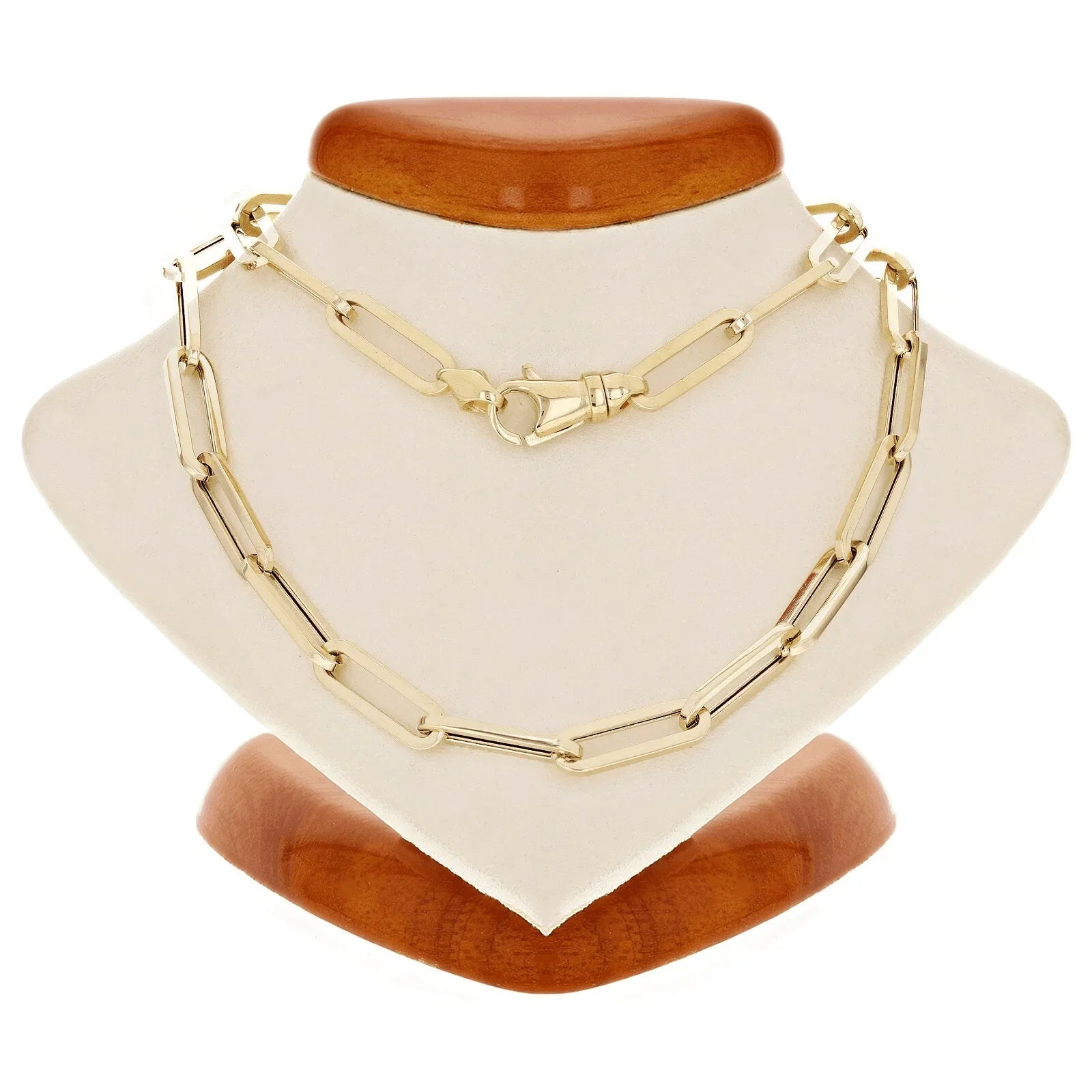 Italian 14k Yellow Gold Hollow Paper Clip Chain Necklace 22" 4.9mm 9 grams - Jewelry Store by Erik Rayo