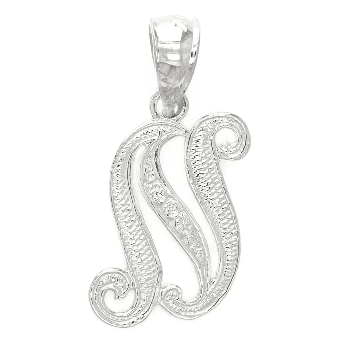 14k Yellow or White Gold Initial Letter N Alphabet A-Z Charm Pendant - Jewelry Store by Erik Rayo