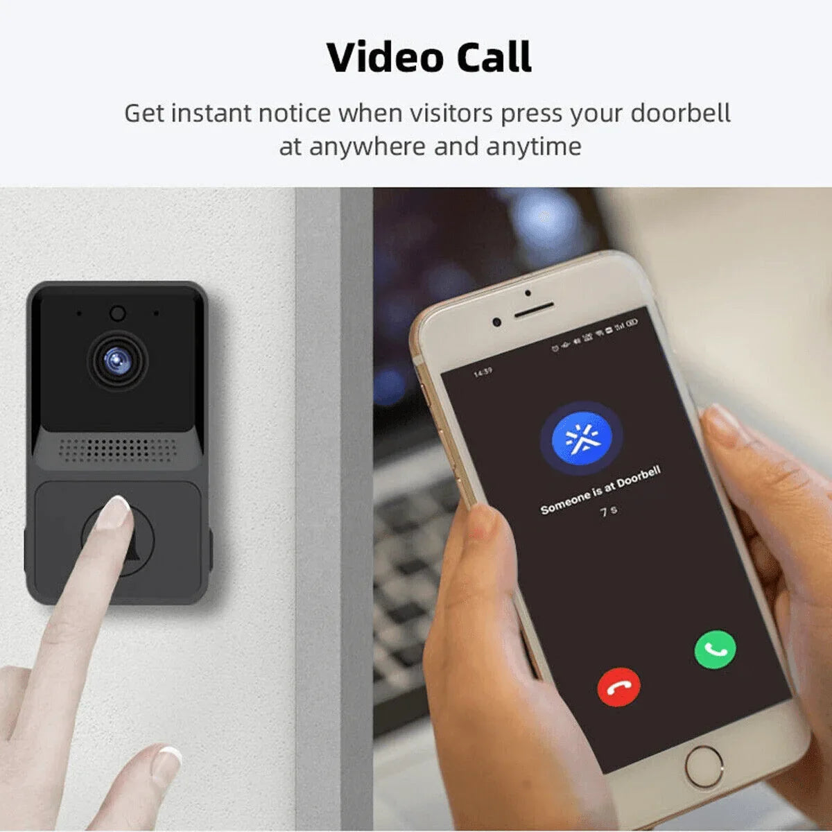 Smart Wireless WiFi Doorbell Intercom Video Camera Door Ring Bell Chime Security - Jewelry Store by Erik Rayo
