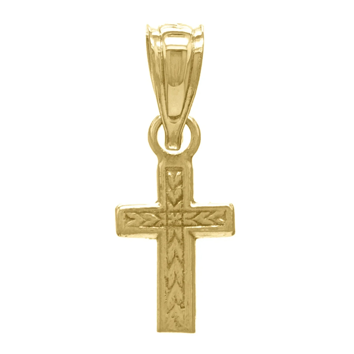 14K Yellow White or Rose Gold Small Cross Pendant Religious Charm - Jewelry Store by Erik Rayo