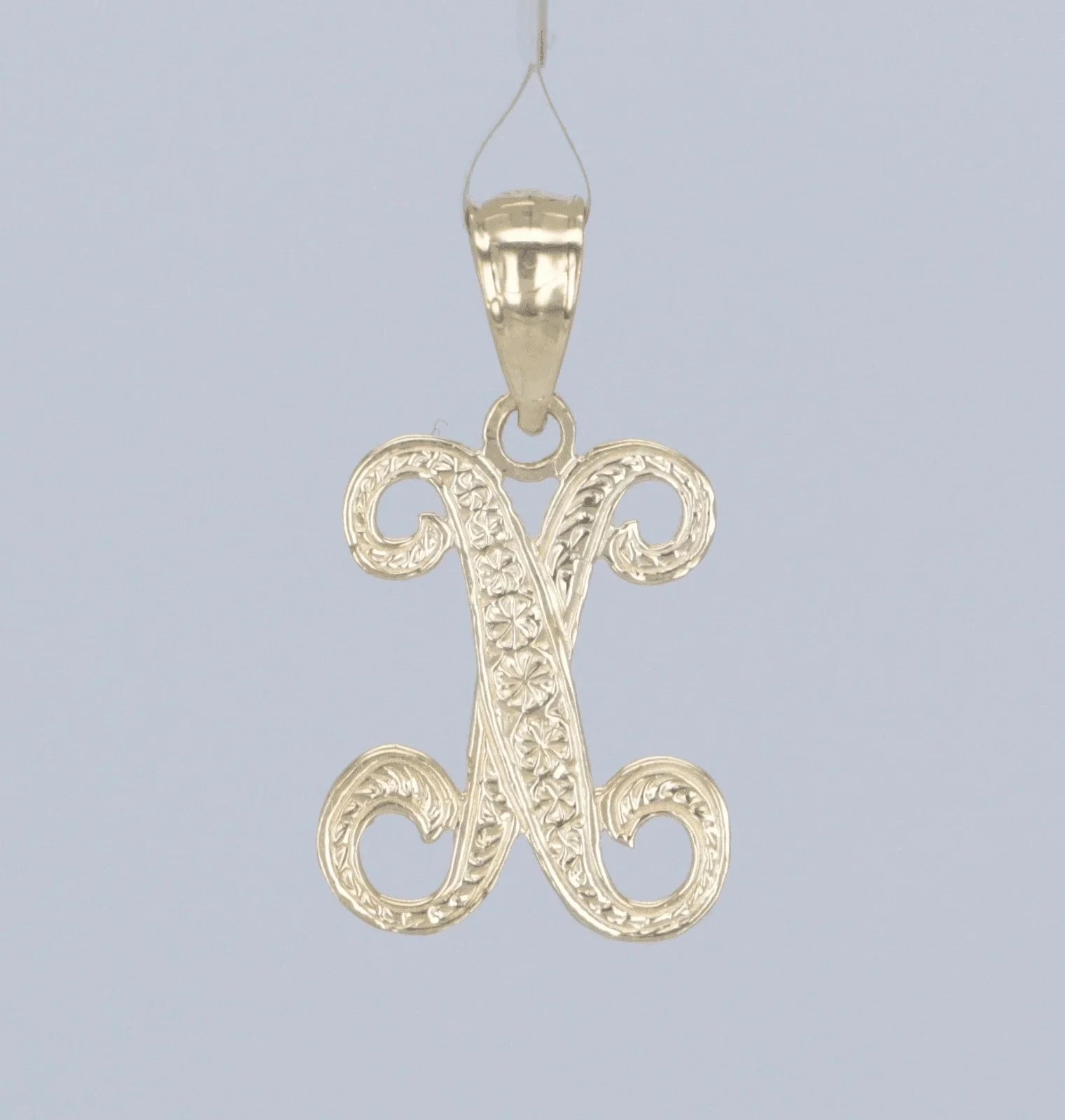 14k Yellow or White Gold Initial Letter X Alphabet A-Z Charm Pendant - Jewelry Store by Erik Rayo