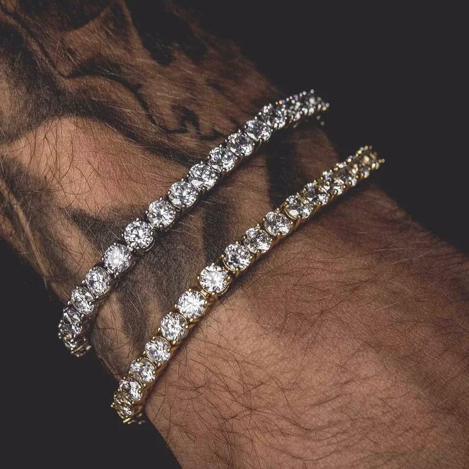 Pulseras de Tenis de Plata de Ley 925 con Moissanita y Certificado GRA Para Hombre y Mujer - Jewelry Store by Erik Rayo