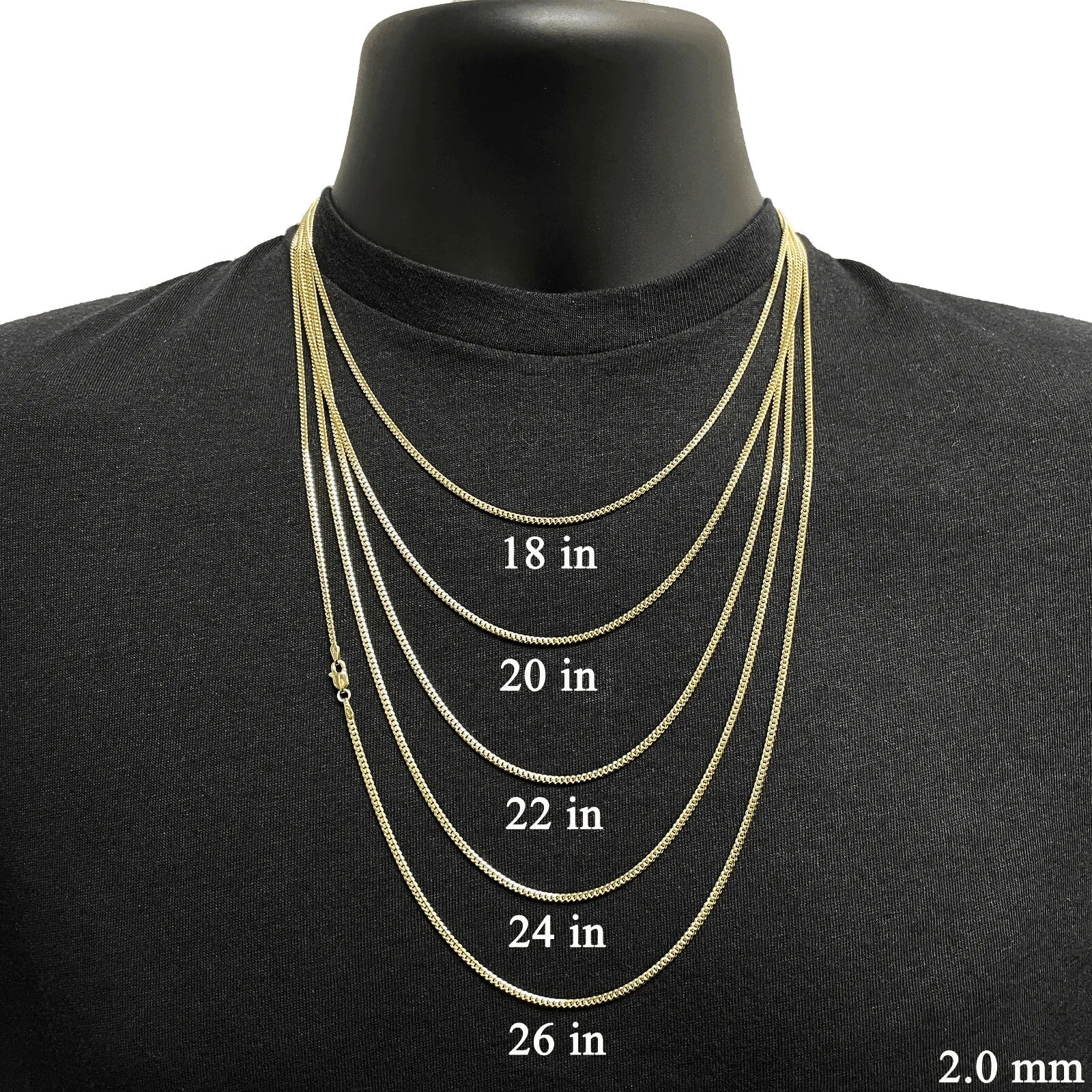 Italian 14k Yellow Gold Solid Miami Cuban Chain Necklace 2mm 22" 7.3 grams - Jewelry Store by Erik Rayo