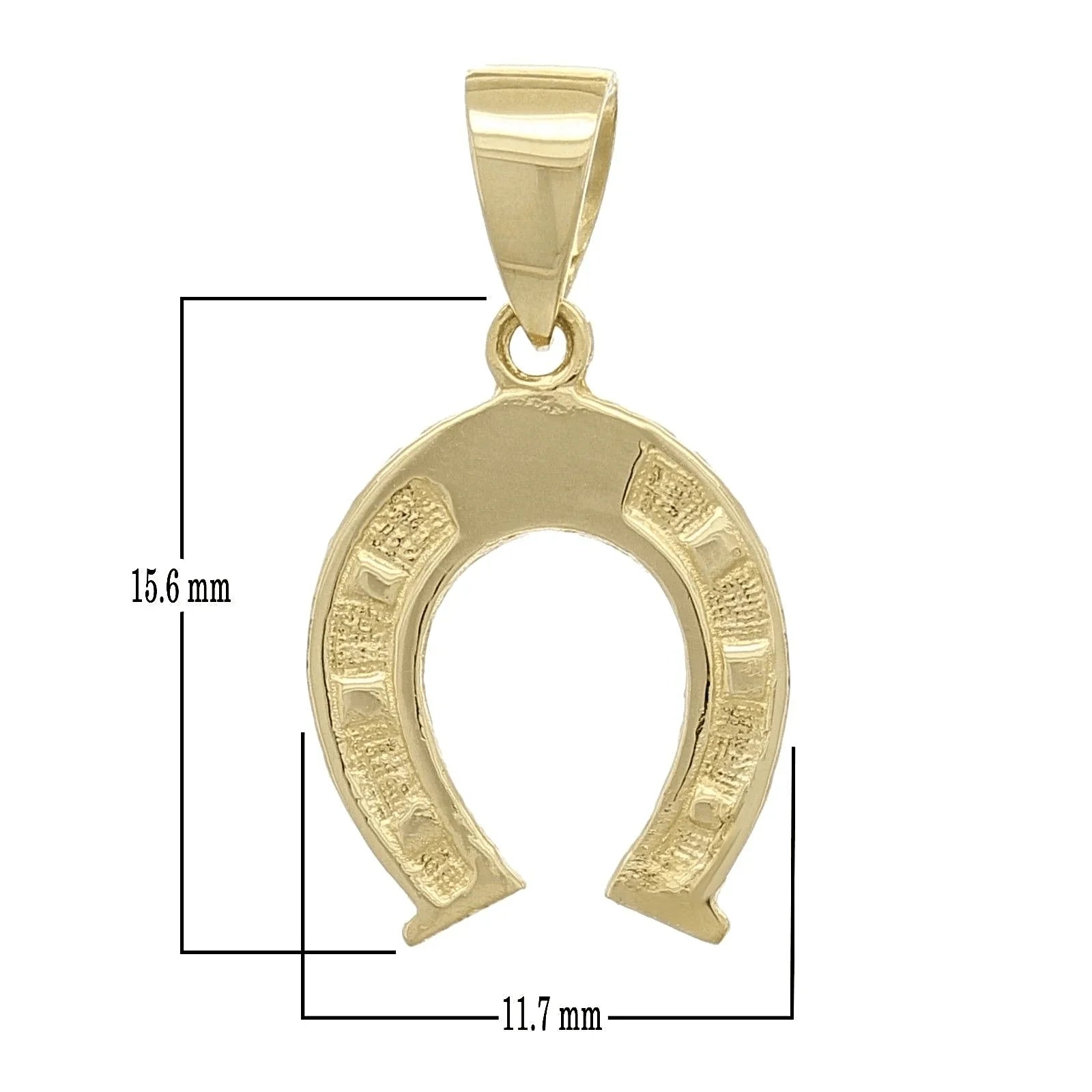 14k Yellow Gold Solid Small Horse Shoe Charm Pendant 0.9 gram - Jewelry Store by Erik Rayo