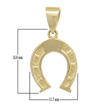 Load image into Gallery viewer, 14k Yellow Gold Solid Small Horse Shoe Charm Pendant 0.9 gram
