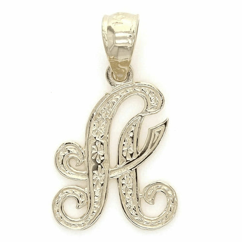 14k Yellow or White Gold Initial Letter A Alphabet A-Z Charm Pendant - Jewelry Store by Erik Rayo