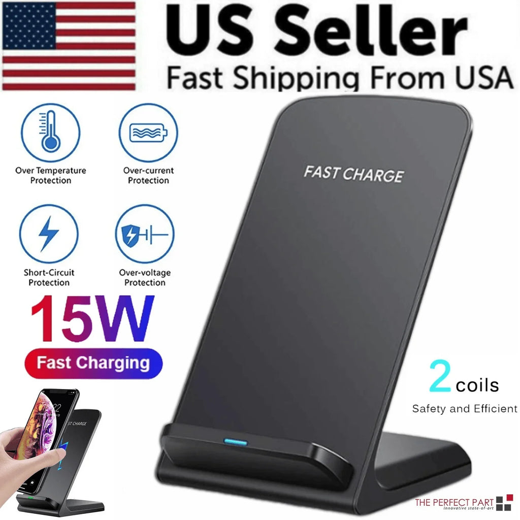 Qi Wireless Fast Charger Charging Pad Stand Dock For Samsung Galaxy iPhone Phone - Jewelry Store by Erik Rayo
