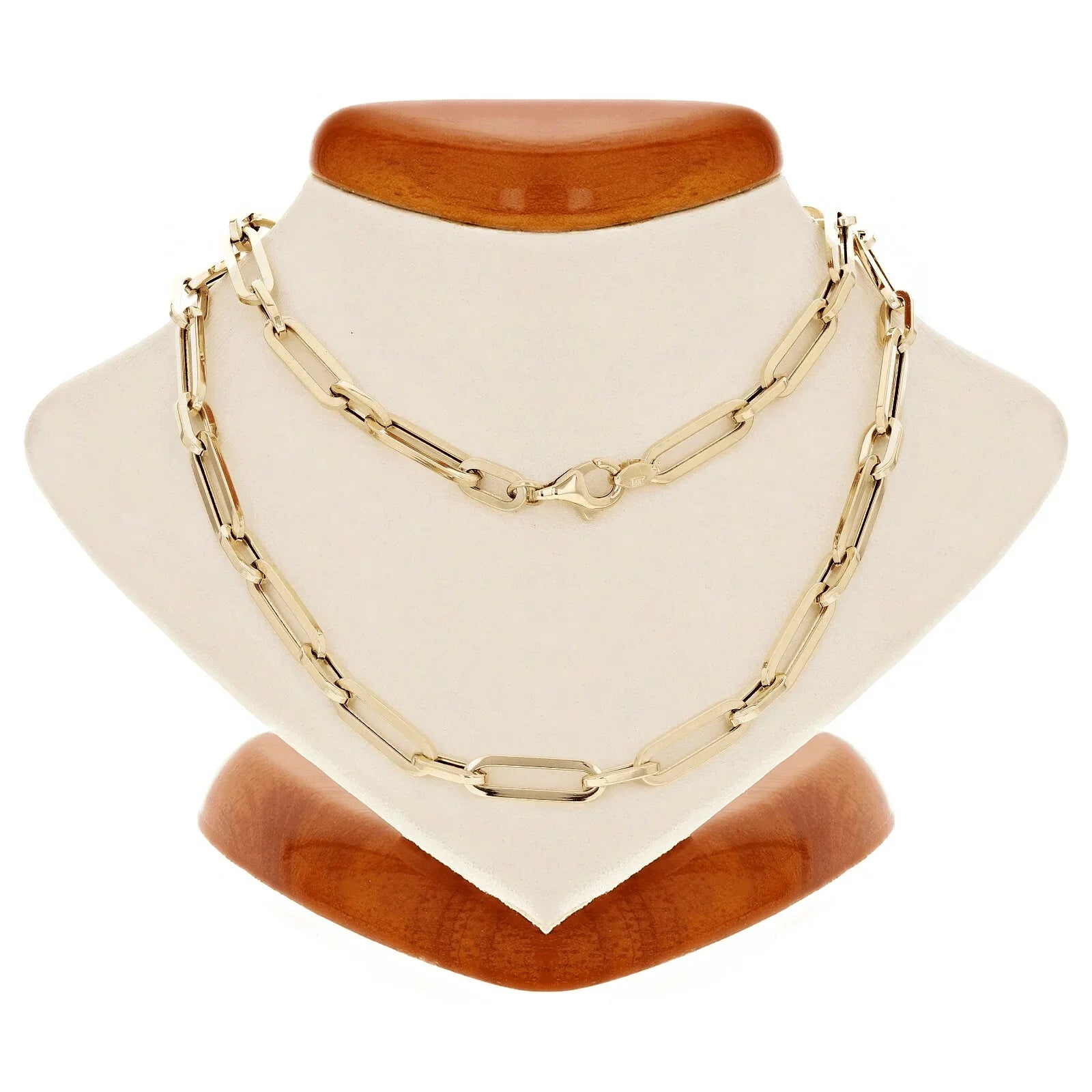 Italian 14k Yellow Gold Hollow Paper Clip Chain Necklace 20" 4.2mm 7 grams - Jewelry Store by Erik Rayo