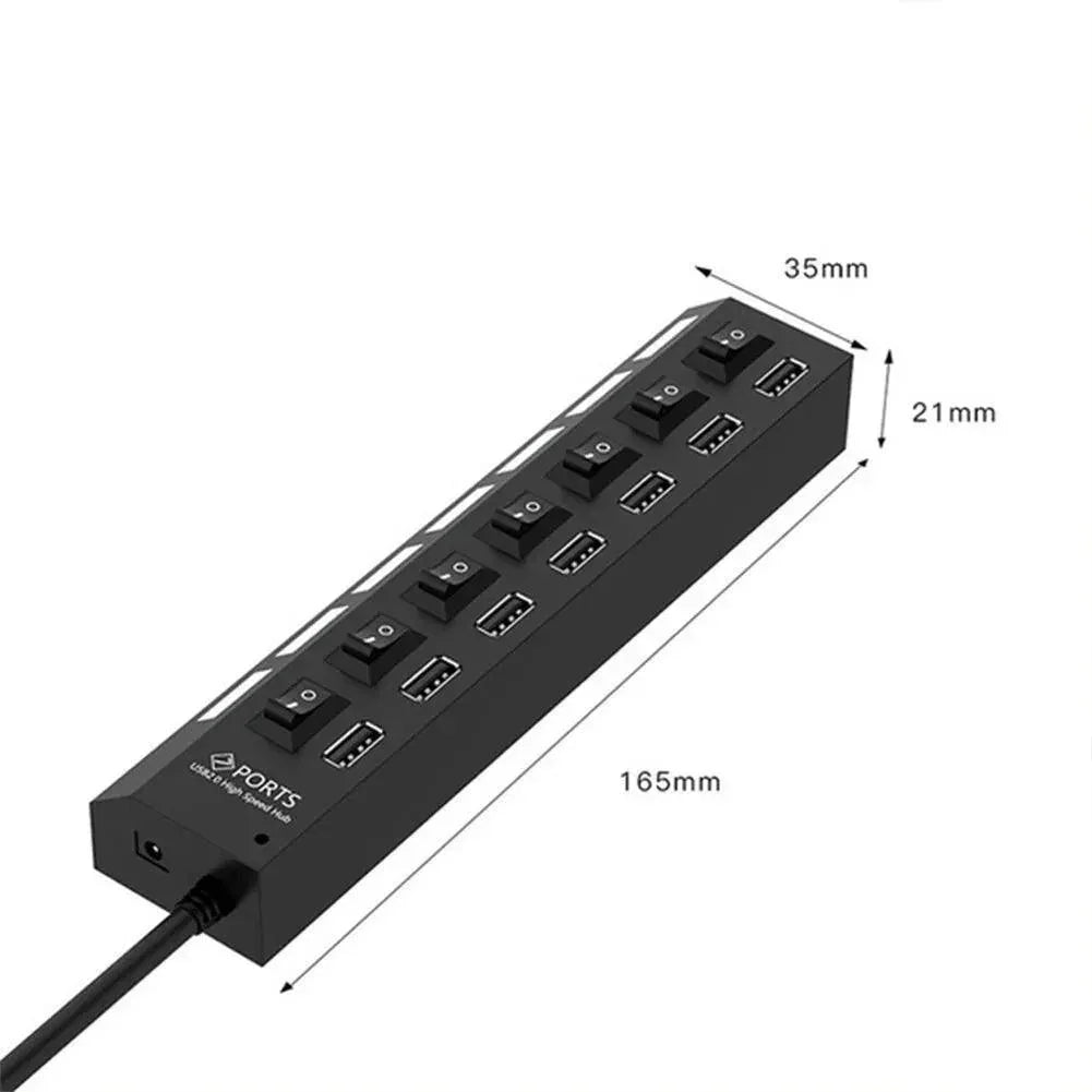 7 Port USB 2.0 / 3.0 Hub Splitter Adapter High Speed For PC Laptop Mac Desktop - Jewelry Store by Erik Rayo