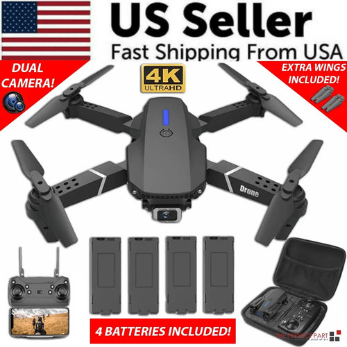2024 New RC Drone With 4K HD Dual Camera WiFi FPV Foldable Quadcopter +4 Battery - Jewelry Store by Erik Rayo