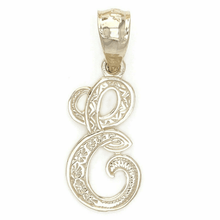 Load image into Gallery viewer, 14k Yellow or White Gold Initial Letter E Alphabet A-Z Charm Pendant
