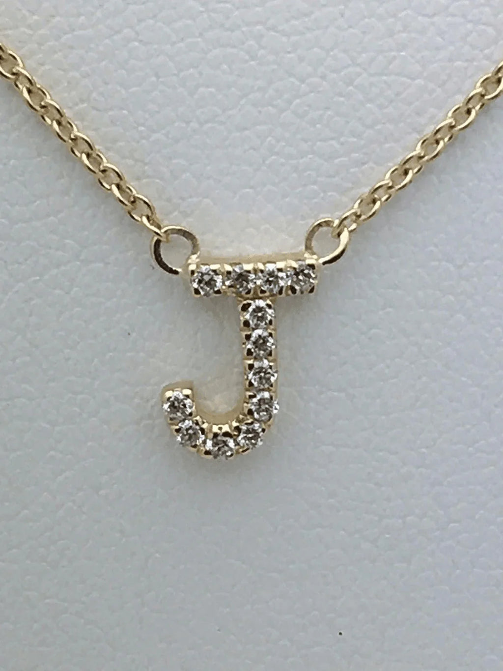 14k Yellow White or Rose Gold Diamond Initial Letter J Pendant Necklace 18" - Jewelry Store by Erik Rayo