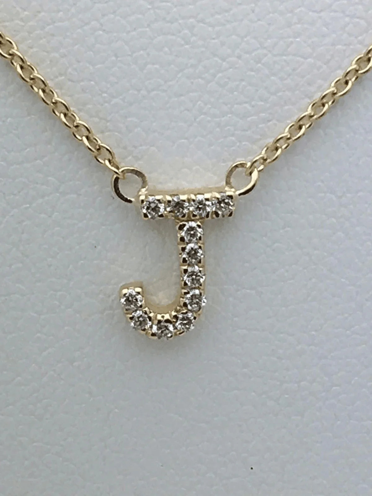 14k Yellow White or Rose Gold Diamond Initial Letter J Pendant Necklace 18" - Jewelry Store by Erik Rayo