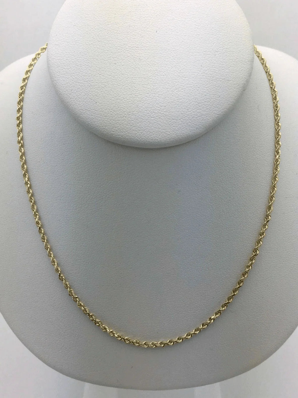 14k Yellow Gold Solid Diamond Cut Rope Chain Necklace 16" 2mm 6 grams - Jewelry Store by Erik Rayo