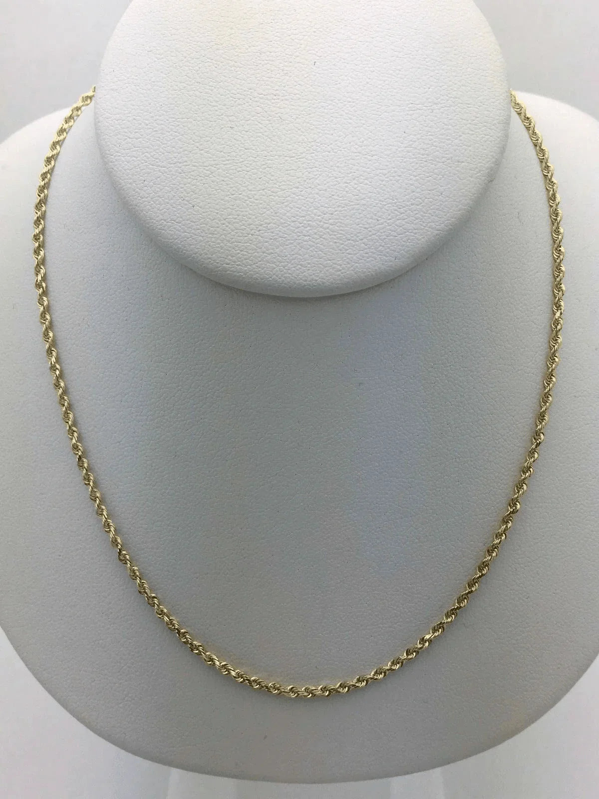 14k Yellow Gold Solid Diamond Cut Rope Chain Necklace 16" 2mm 6 grams - Jewelry Store by Erik Rayo