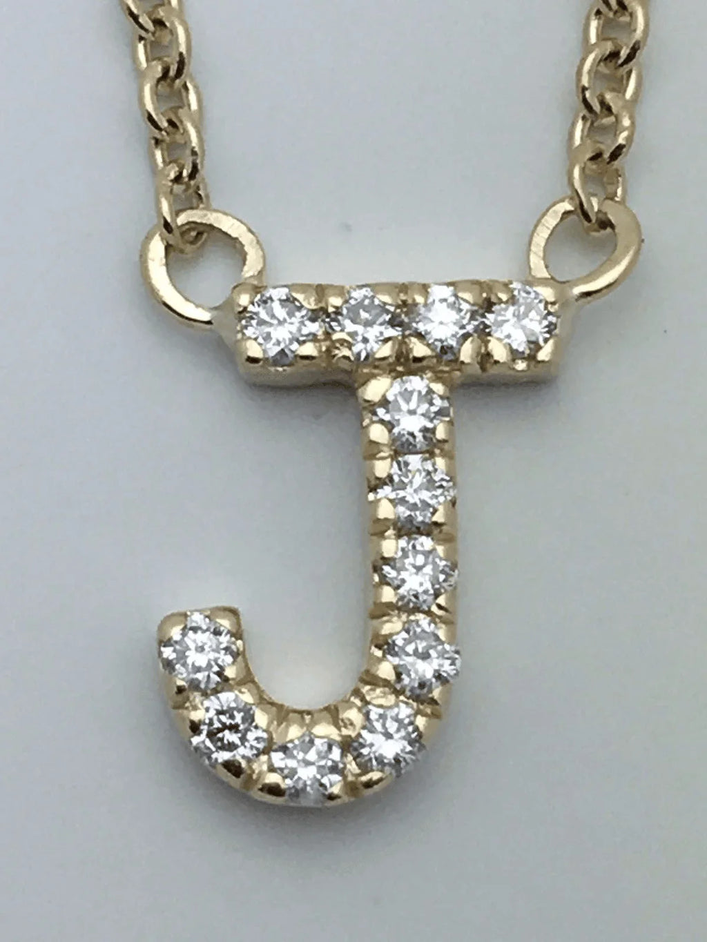 14k Yellow White or Rose Gold Diamond Initial Letter J Pendant Necklace 18" - Jewelry Store by Erik Rayo