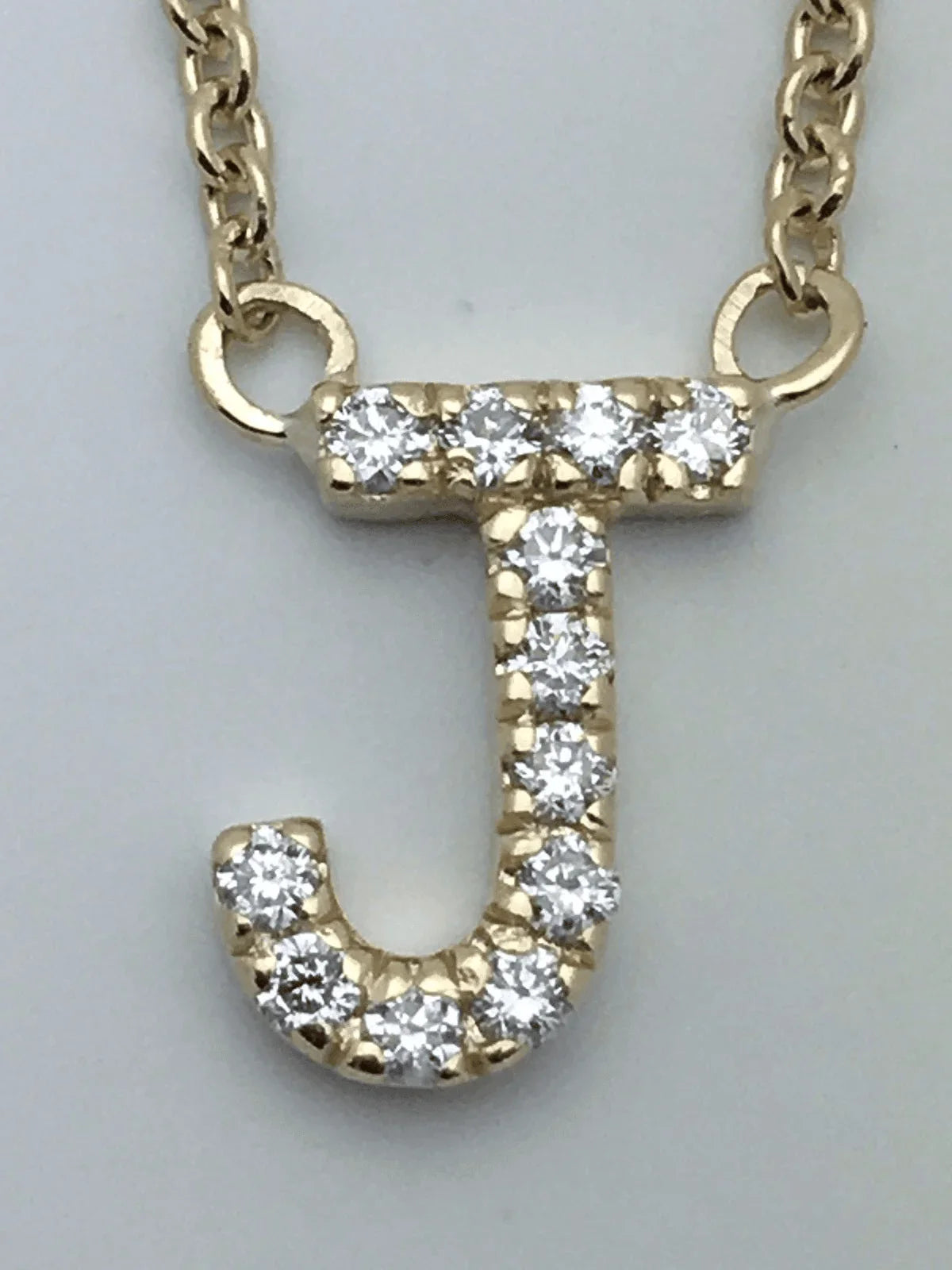 14k Yellow White or Rose Gold Diamond Initial Letter J Pendant Necklace 18" - Jewelry Store by Erik Rayo