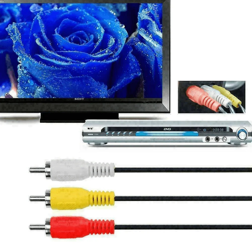 5FT NEW HDMI Male To 3 RCA Video Audio AV Transmitter Adapter Cable HDTV 1080 - Jewelry Store by Erik Rayo