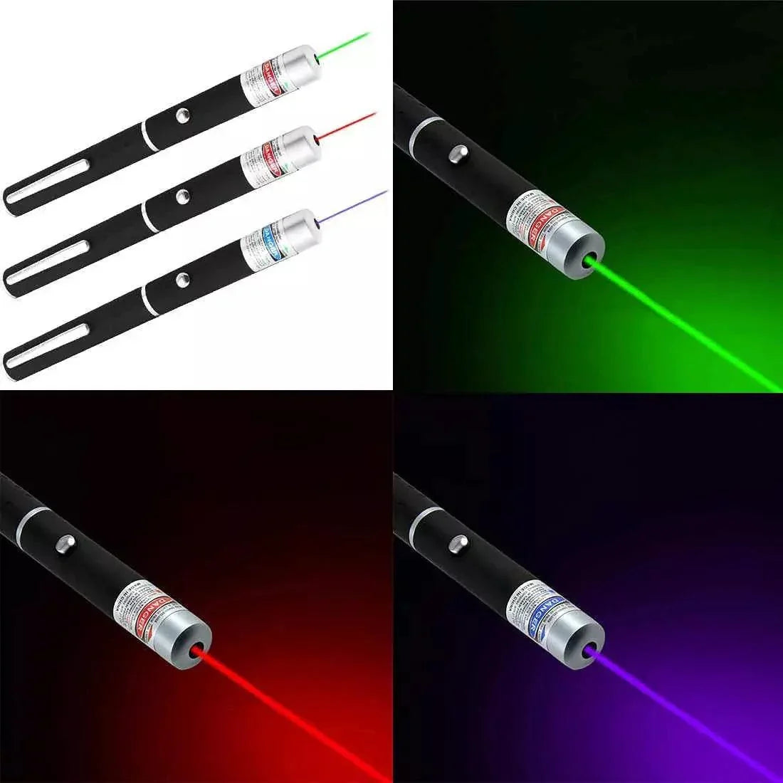 3 Pack 900 Mile Laser Pointer Pen Green Blue Red Light Visible Beam Lazer - Jewelry Store by Erik Rayo