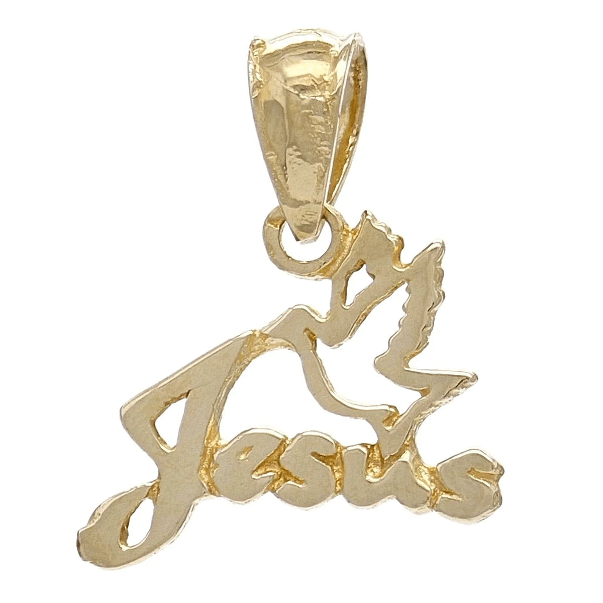 14k Yellow Gold Solid Dove Jesus Religious Charm Pendant 0.9 gram - Jewelry Store by Erik Rayo