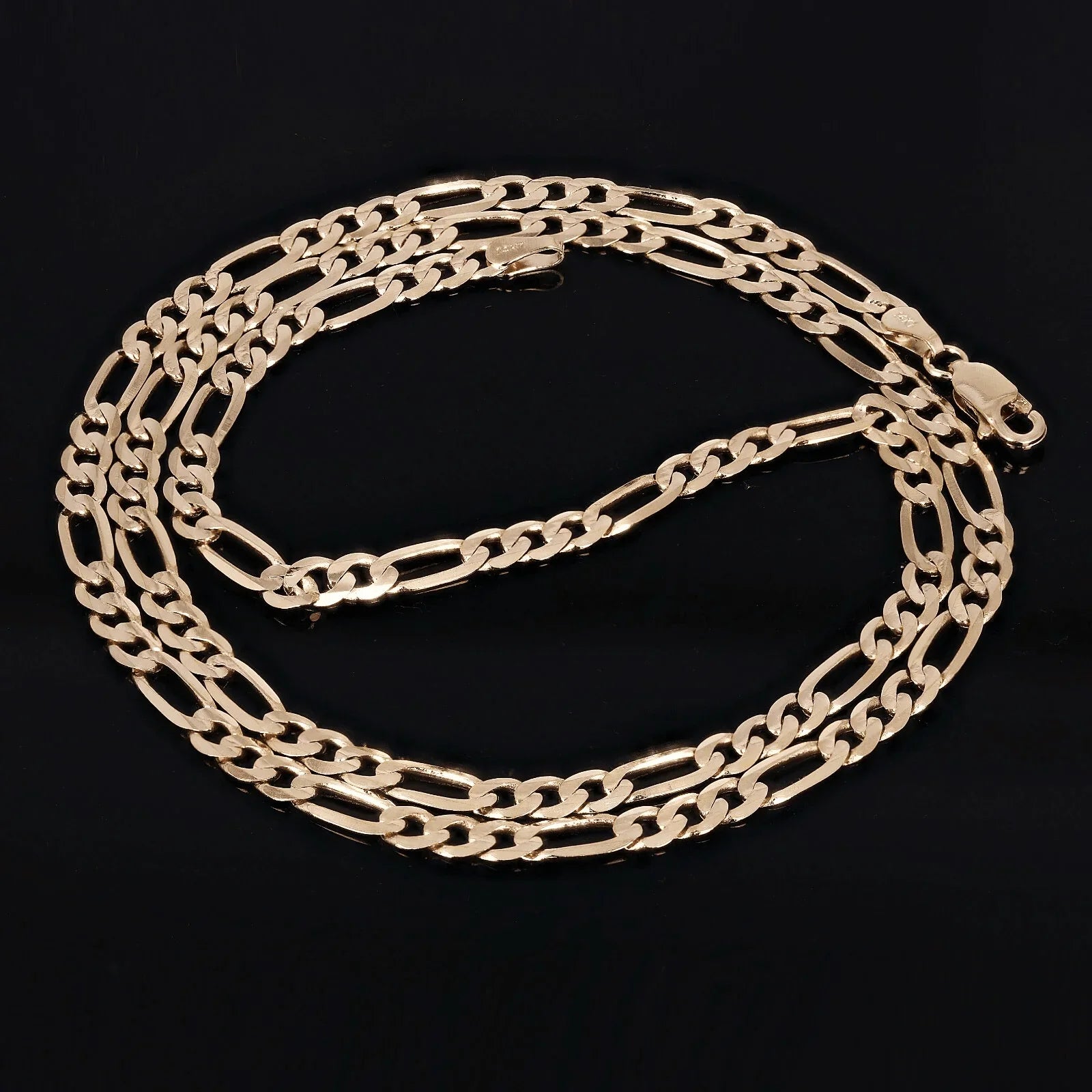 Italian 14k Yellow Gold Figaro Chain Necklace 18" 3.2mm 8.3 grams - Jewelry Store by Erik Rayo