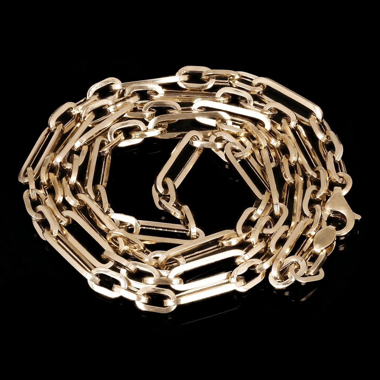 Italian 14k Yellow Gold Hollow Paper Clip Chain Necklace 16" 3.3mm 3.4 grams - Jewelry Store by Erik Rayo