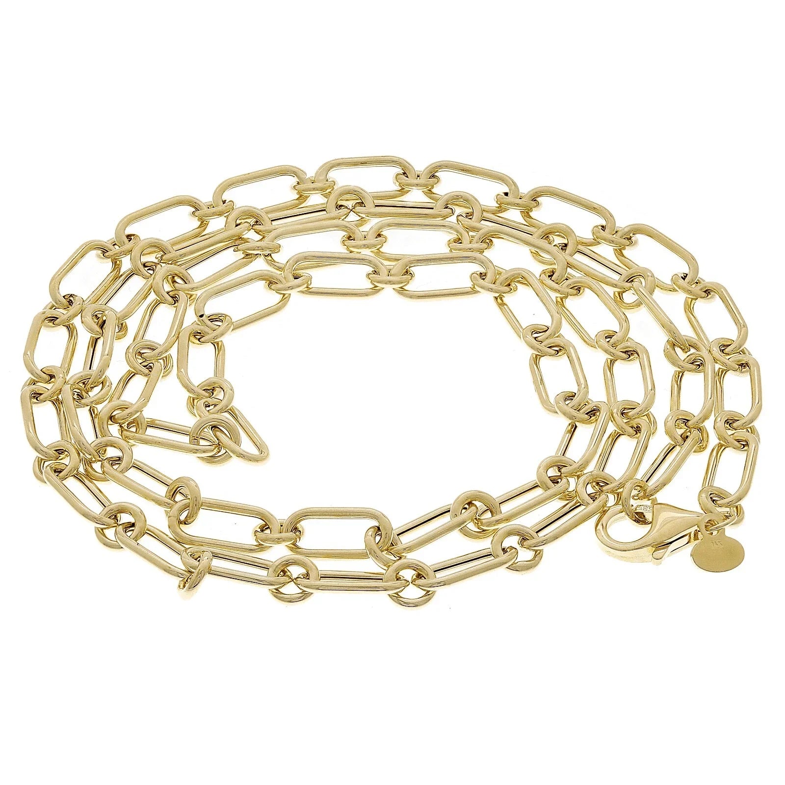 Italian 14k Yellow Gold Hollow Paper Clip Chain Necklace 20" 4.7mm 7.2 grams - Jewelry Store by Erik Rayo