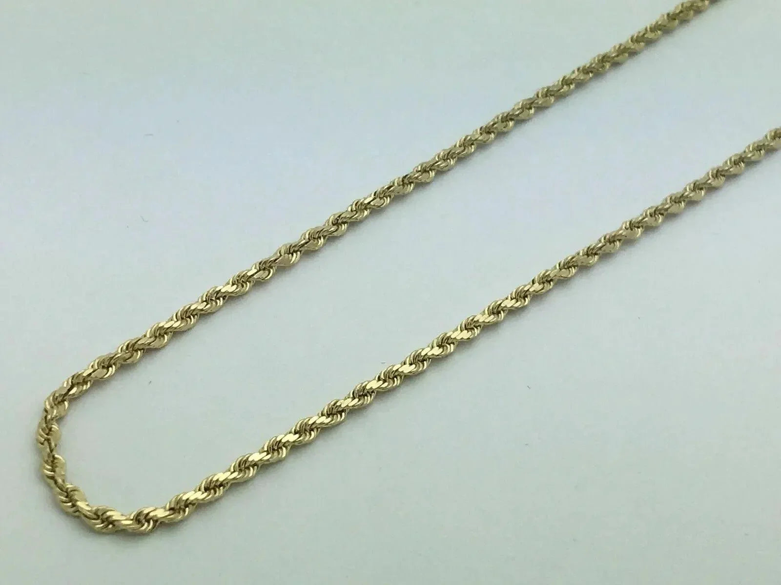 14k Yellow Gold Solid Diamond Cut Rope Chain Necklace 16" 2mm 6 grams - Jewelry Store by Erik Rayo