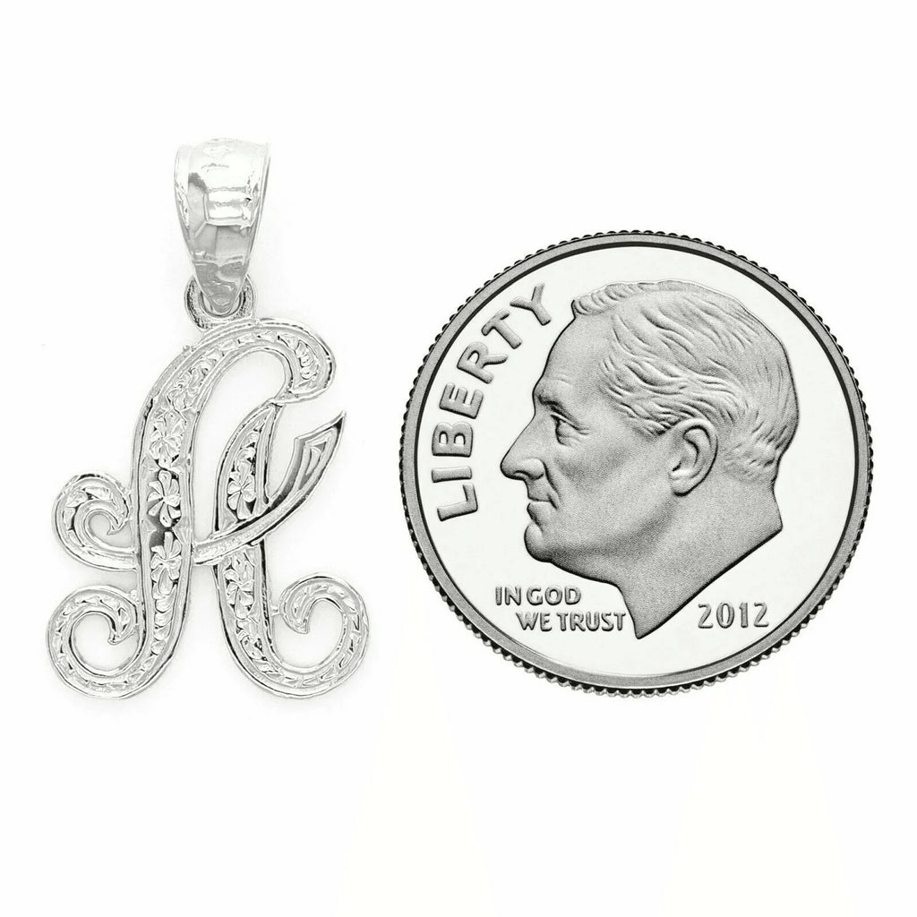 14k Yellow or White Gold Initial Letter A Alphabet A-Z Charm Pendant - Jewelry Store by Erik Rayo