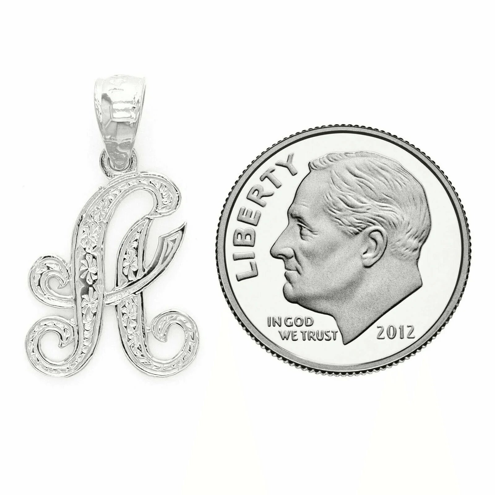 14k Yellow or White Gold Initial Letter A Alphabet A-Z Charm Pendant - Jewelry Store by Erik Rayo