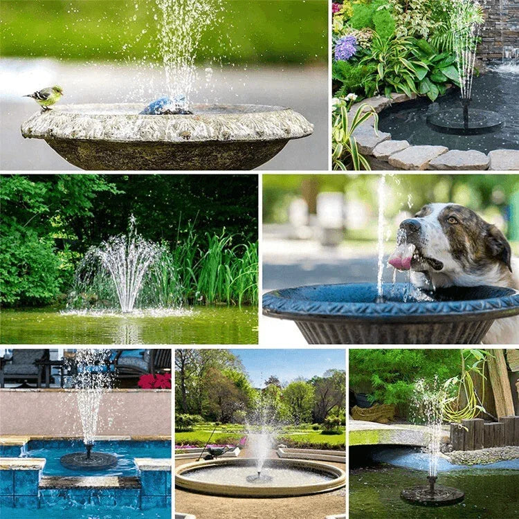 Solar Power Bird Bath Fountain Pump Upgrade 1.4W Solar Fountain With 4 Nozzle - Jewelry Store by Erik Rayo