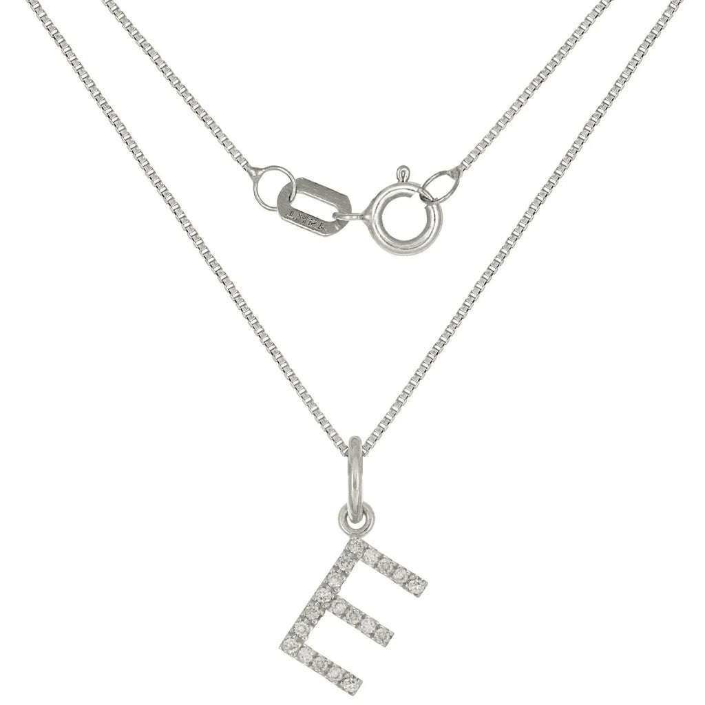 14k Yellow White or Rose Gold Diamond Initial Letter Charm Pendant Necklace 18" - Jewelry Store by Erik Rayo