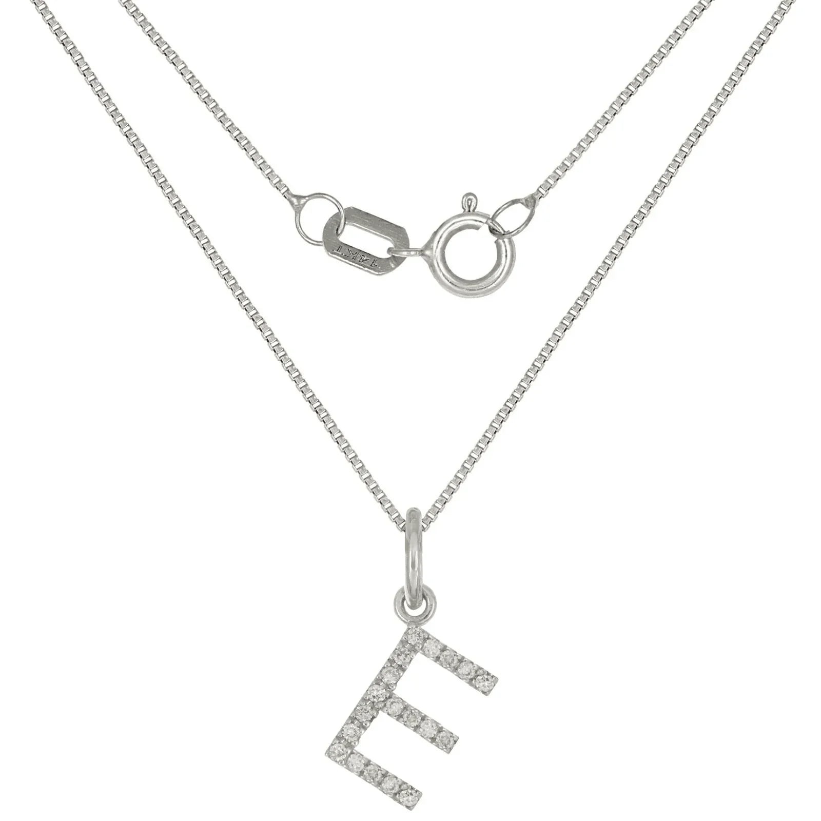 14k Yellow White or Rose Gold Diamond Initial Letter Charm Pendant Necklace 18" - Jewelry Store by Erik Rayo