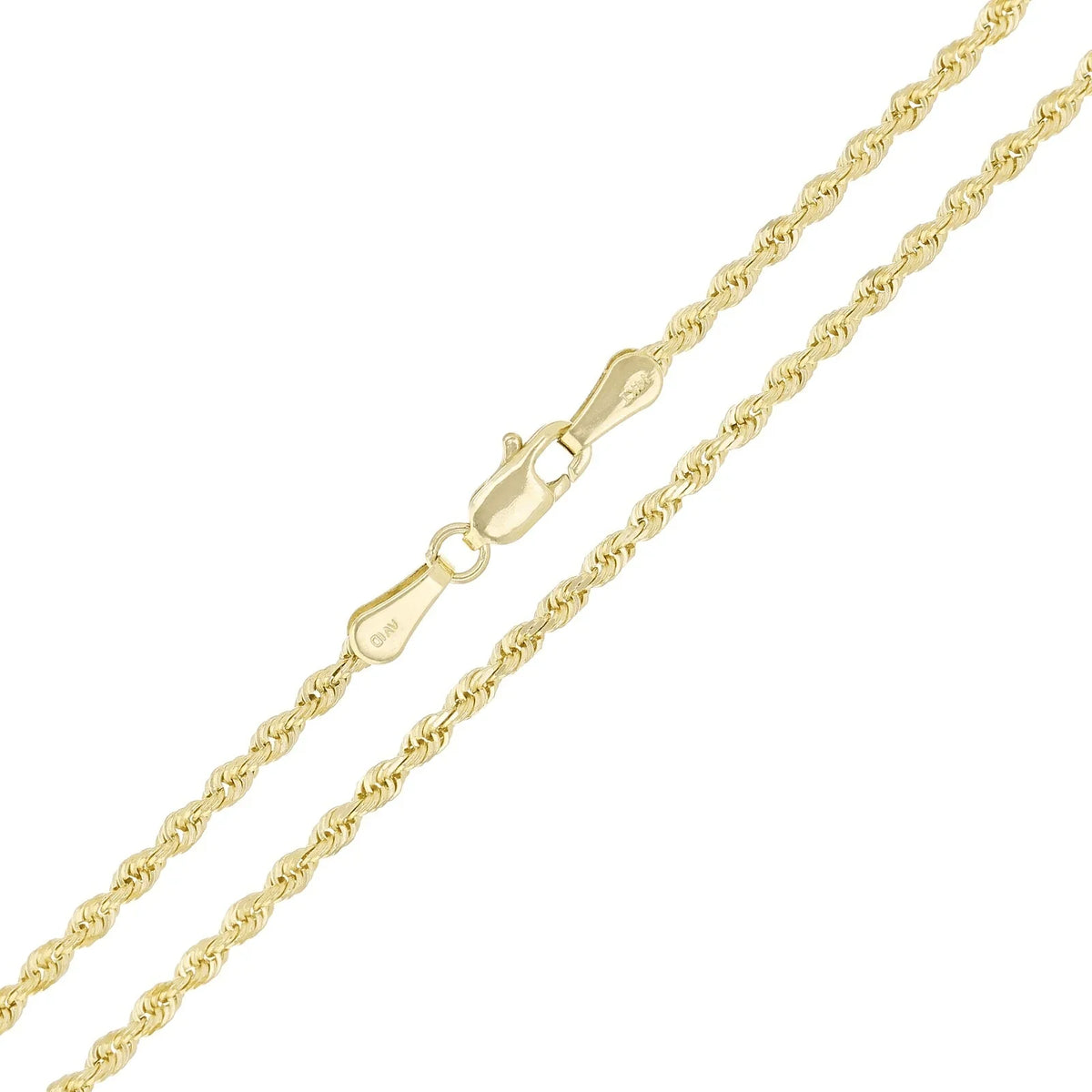 14k Yellow Gold Solid Diamond Cut Rope Chain Necklace 1.9mm 24" 6.7 grams - Jewelry Store by Erik Rayo