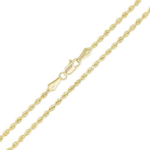 14k Yellow Gold Solid Diamond Cut Rope Chain Necklace 1.9mm 24" 6.7 grams - Jewelry Store by Erik Rayo