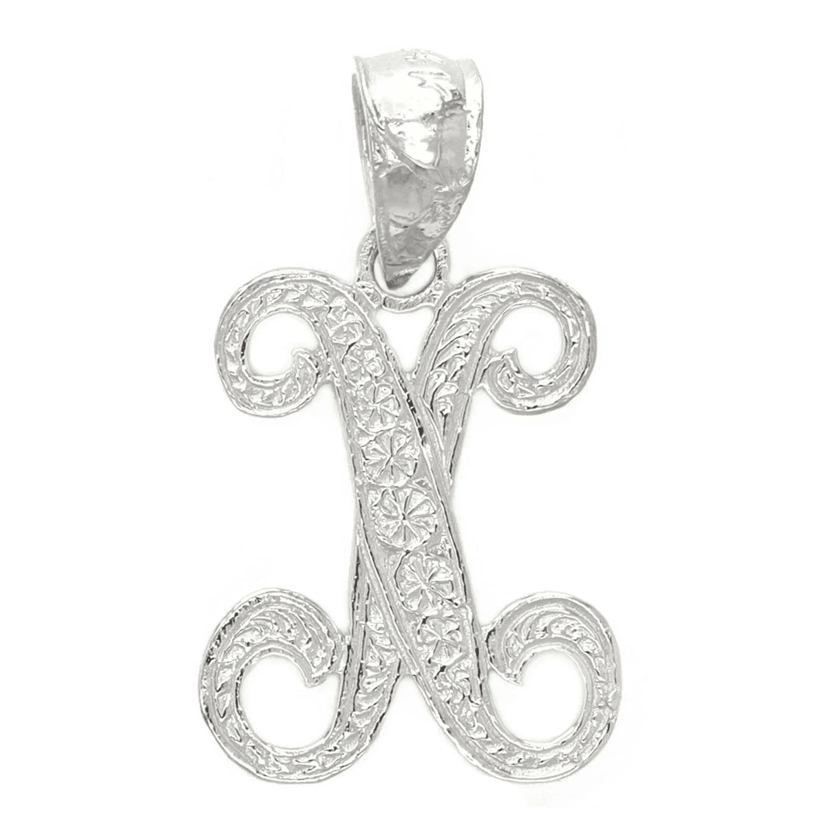 14k Yellow or White Gold Initial Letter X Alphabet A-Z Charm Pendant - Jewelry Store by Erik Rayo