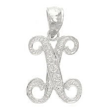 Load image into Gallery viewer, 14k Yellow or White Gold Initial Letter X Alphabet A-Z Charm Pendant
