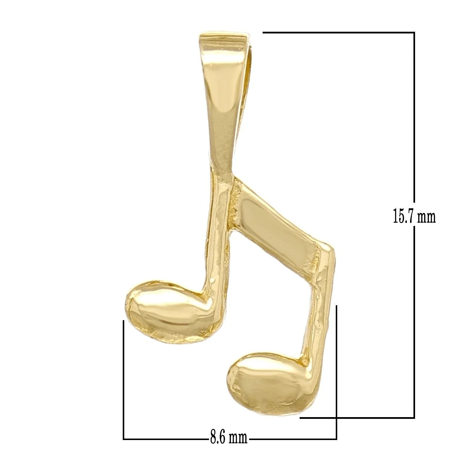14k Yellow Gold Solid Musical Note 8th Music Note Charm Pendant 0.4 gram - Jewelry Store by Erik Rayo