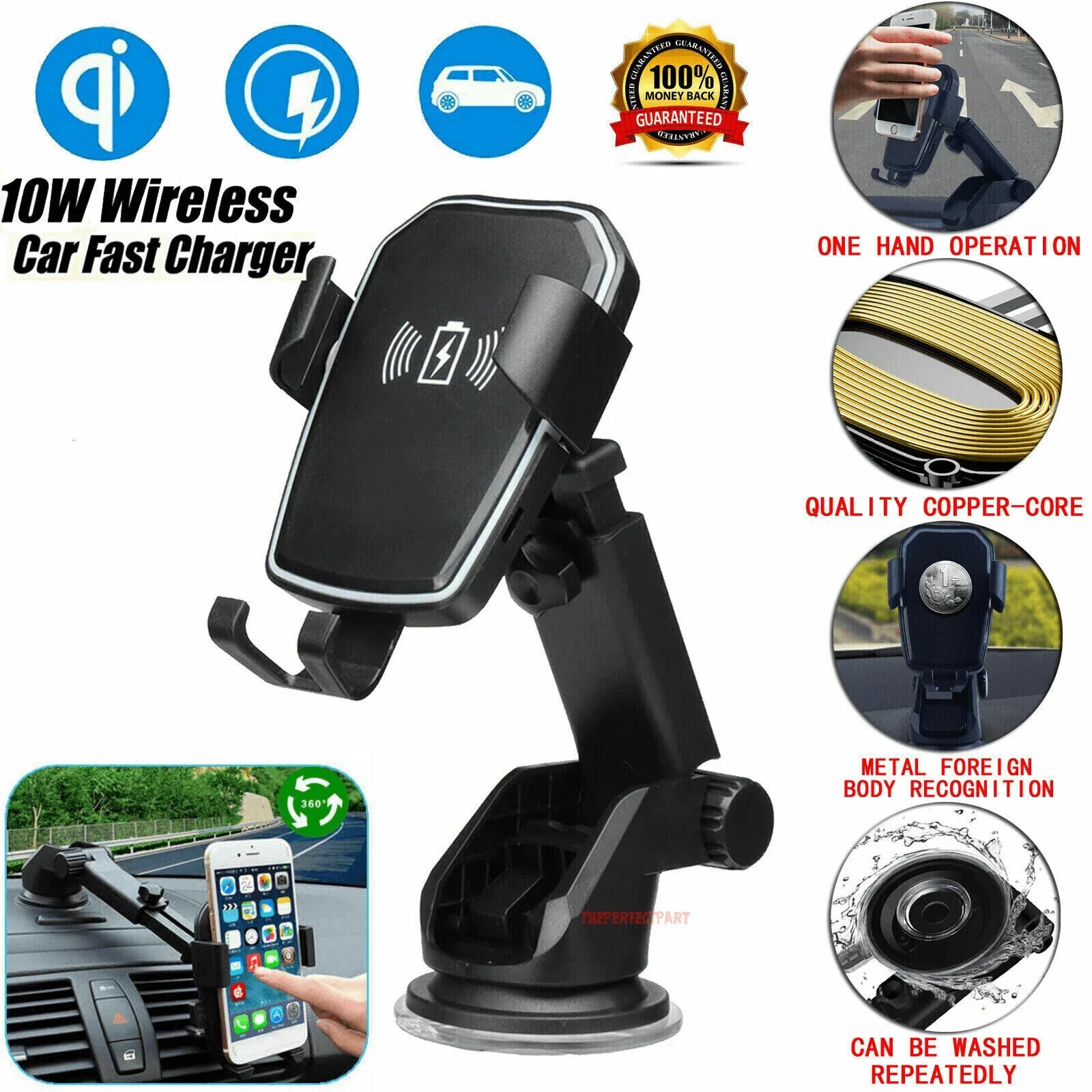 Wireless Fast Charging Car Charger Mount Holder Stand 2 in 1 For Cell Phone - Jewelry Store by Erik Rayo