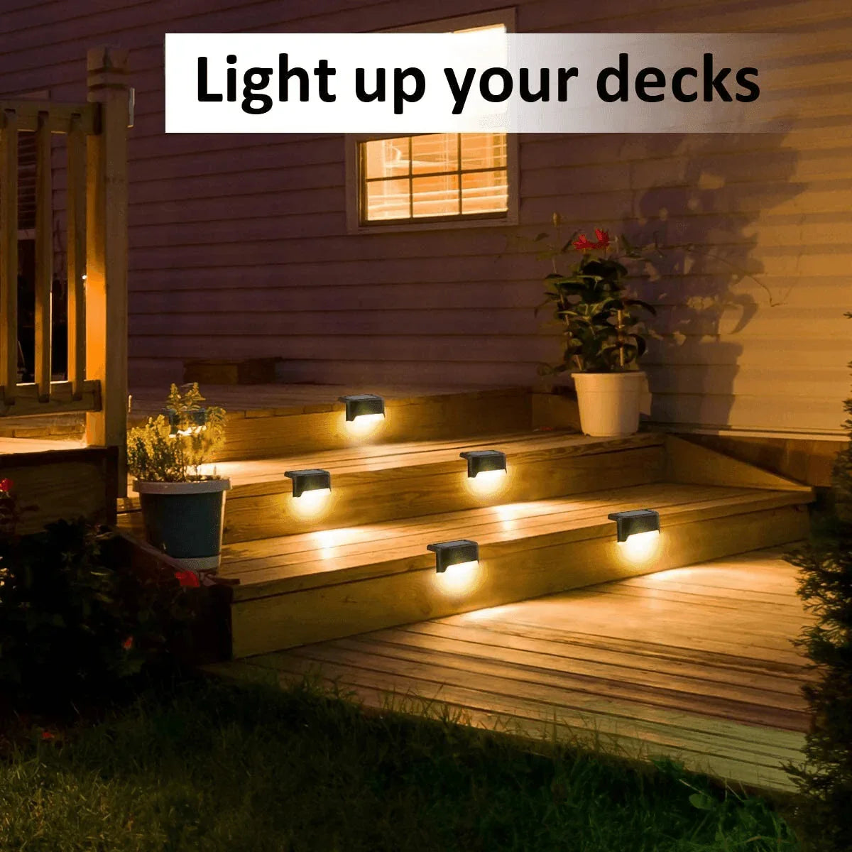 8 Pack New Solar Deck Lights Outdoor Waterproof LED Steps Lamps For Stairs Fence - Jewelry Store by Erik Rayo