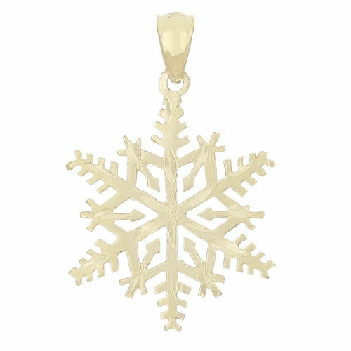 14k Yellow Gold Winter Snow Flake Charm Pendant 1.5 grams - Jewelry Store by Erik Rayo