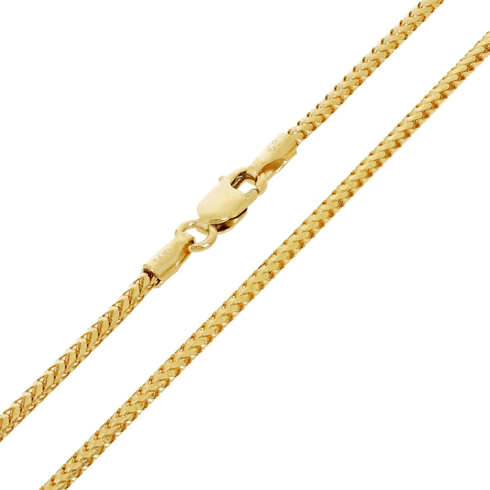 14k Yellow Gold Solid Diamond Cut Franco Chain Necklace 22" 1.5mm 7.8 grams - Jewelry Store by Erik Rayo