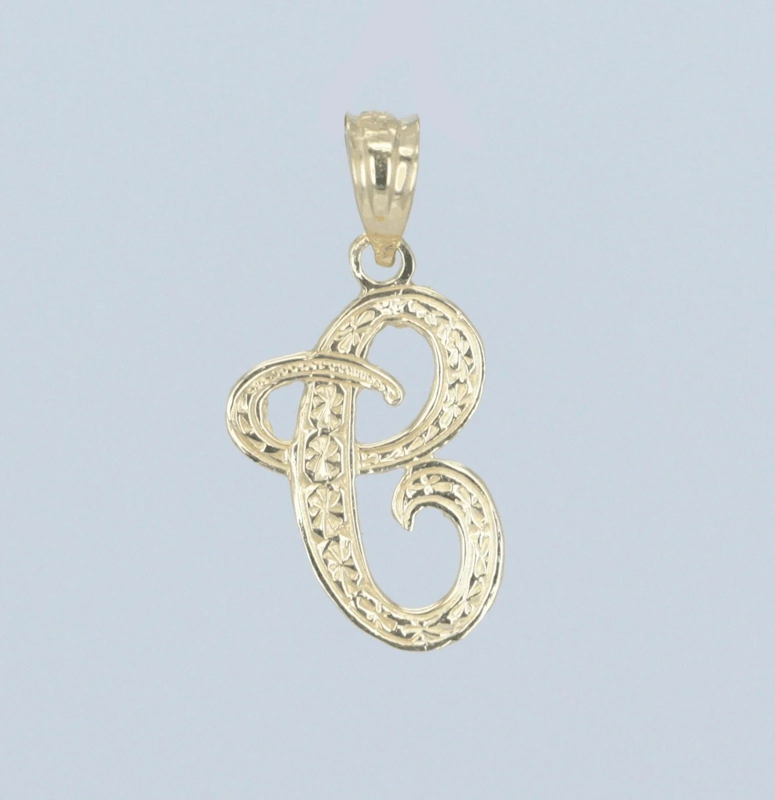 14k Yellow or White Gold Initial Letter C Alphabet A-Z Charm Pendant - Jewelry Store by Erik Rayo