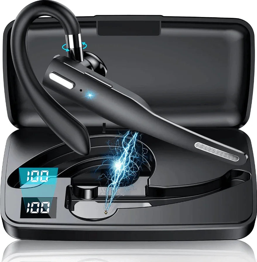 Trucker Wireless Headset Bluetooth 5.1 Earpiece Dual Mic Earbud Noise Cancelling - Jewelry Store by Erik Rayo